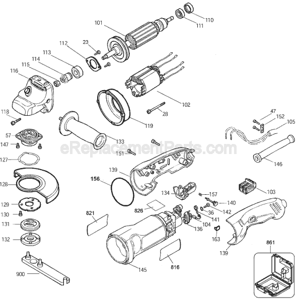 Page A Diagram and Parts List for G950C Type 1 Black and Decker Angle Grinder